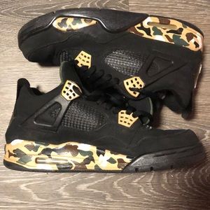 Custom Air Jordan 4 “Woodland Camo” Size 9.5